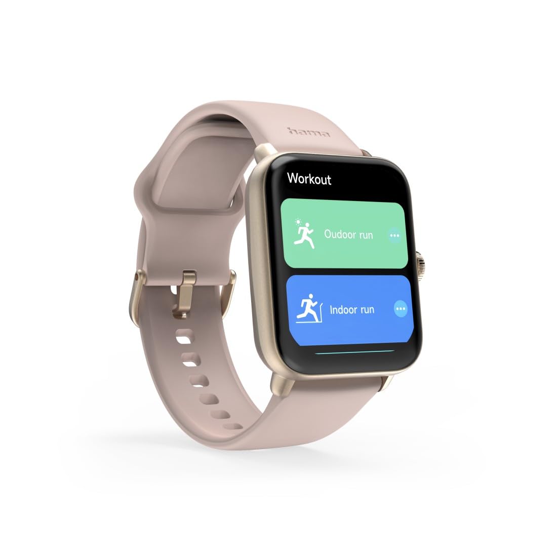 Hama Smartwatch 6010 (1,65" ekran TFT, GPS, wodoodporność IP68/3 ATM, rozmowy tel, asystenci Siri/Google, tętno, SpO2, VO2max, analiza snu, 100 trybów sportowych, powiadomienia) różowe złoto