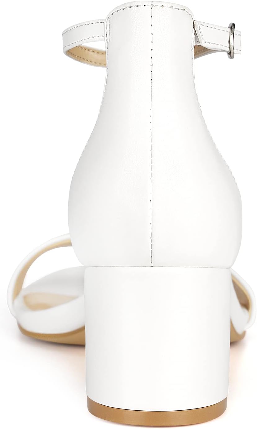 PIZZ ANNU Women's Low Block Chunky Heels Sandals Comfortable Open Toe Ankle Strap Party Dress Pump Shoes Strappy Buckle Heeled Sandal with 2 Inches Tall Thick Heel Design - Image 8