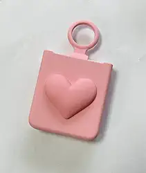 Capa de anel de silicone macio de luxo coreano com coração de amor 3D para Samsung Galaxy Z Flip 3 5G Z Flip3 Zflip3 Flip4 Zflip4 Capa, M, para Flip 4