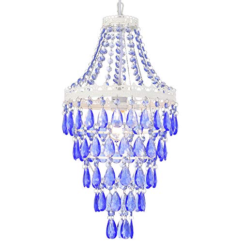 Mini Crystal Chandelier Blue Modern Chandelier Lighting 1 Light Small Chandelier for Bedroom,Kids Room and Girls Room