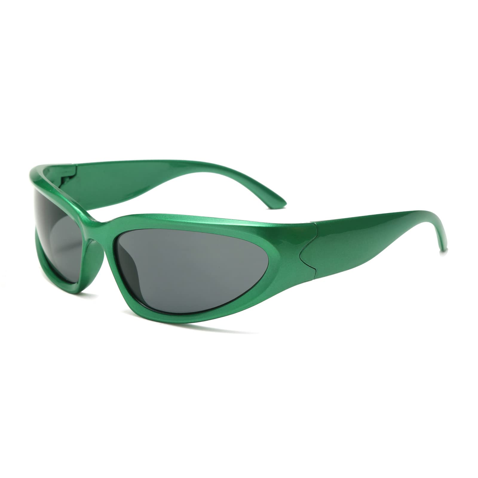 Long Keeper Polarised Sports Sunglasses Men Women Sunglasses Polarised Fishing Cycling Glasses Running Glasses Sports Glasses Wrap Around Glasses Unisex UV400, green frame