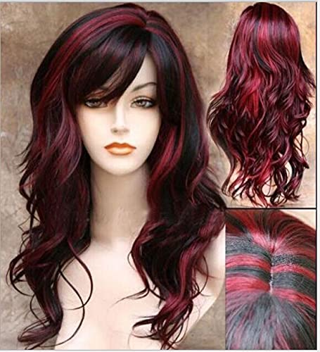SONIUBIA Wavy Wigs Hair Replacement Gradient Claret