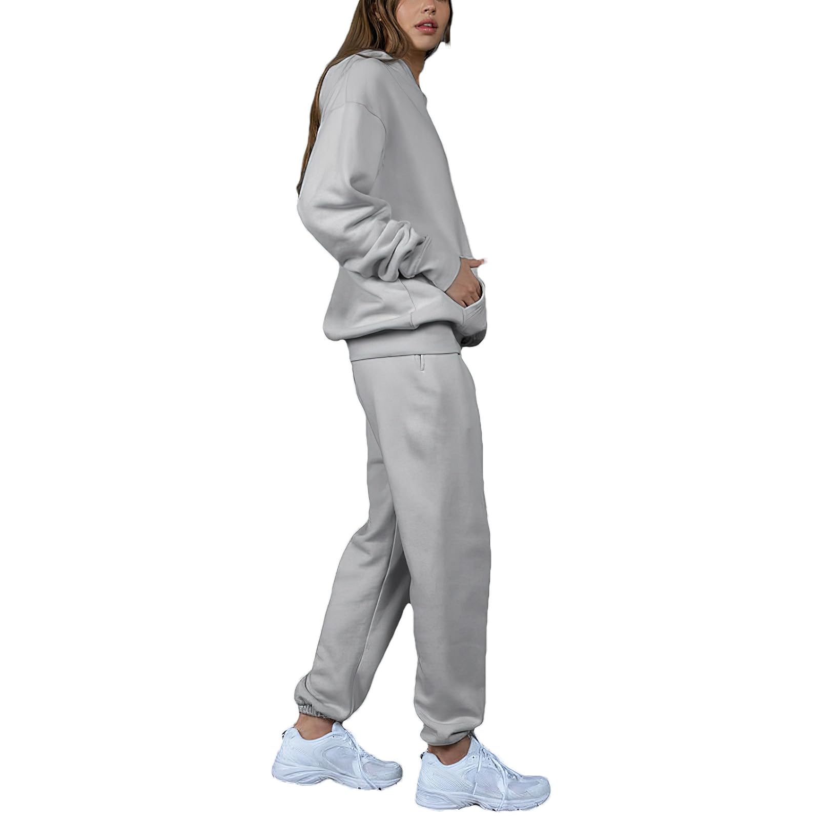 Momuk Tuta da Ginnastica Sweatsuits Sets 2 Piece per le Donne Felpa con Cappuccio in Pile per Uomo Set di Abiti da Salotto con Tasche