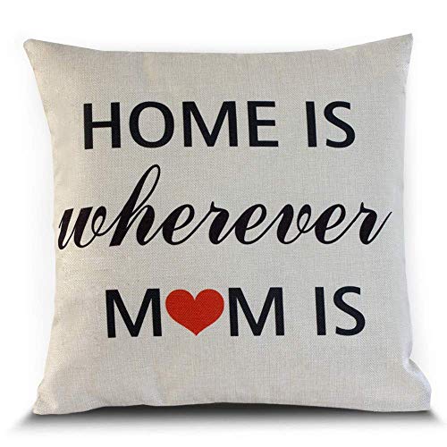 Petite Lili Home is Wherever Mom is Decor Throw Pillow Case Cushion Cover