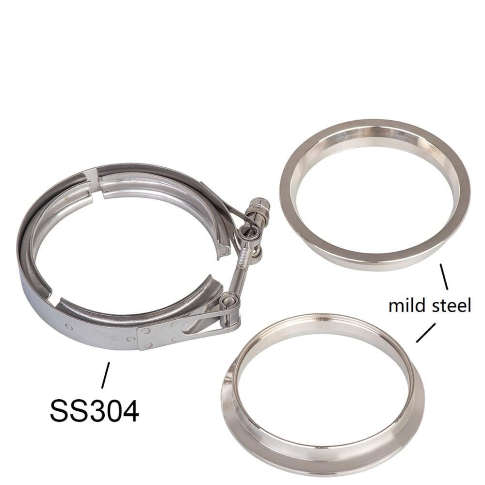 Kit de brida de abrazadera de banda en V de 2, 2,25, 2,5, 3 y 4 pulgadas para bajante de turbo, válvula de descarga, tubos de escape de banda en V, accesorios para coche, 3 pulgadas
