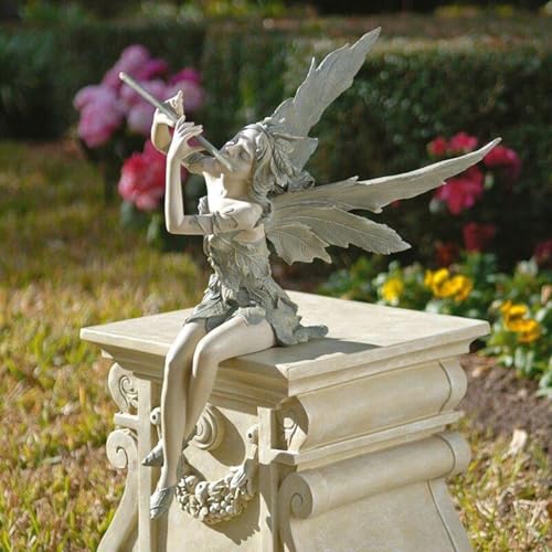 Generisch Gartendeko Gartendeko Figuren Sitzende Magische Fee Ornament Gartenfiguren für Außen 20cm Elf Statue Harz Elfen Skulptur mit Flügeln Hof Dekoration Garten Statue Figur Fee Fairy