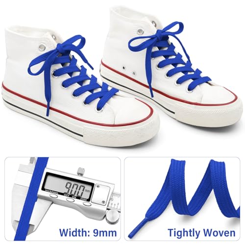 Image of DELELE Solid Flat Shoelaces Hollow Thick Athletic Shoe Laces Strings 2 Pair