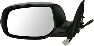 TRQ Driver Side Power Mirror Smooth Black Paint to Match Manual Folding Compatible with 2011-2016 Scion tC SC1320105