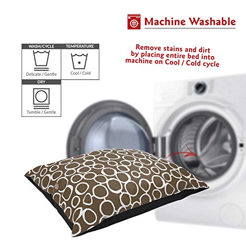 Image of Majestic Pet Rectangle Medium Dog Bed - Non-Slip, Washable, Comfy Crate Pillow for Sleeping - Kennel Bed for Medium Breed, 35 x 28 Inch - Fusion Mocha