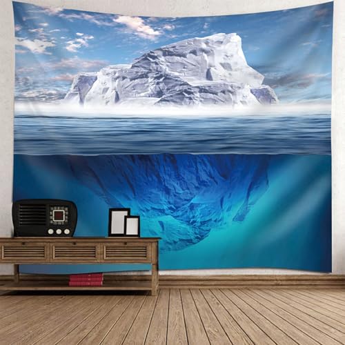 Tapisserie iceberg et mer 130x150cm pour decoration murale de chambre enfant et adulte