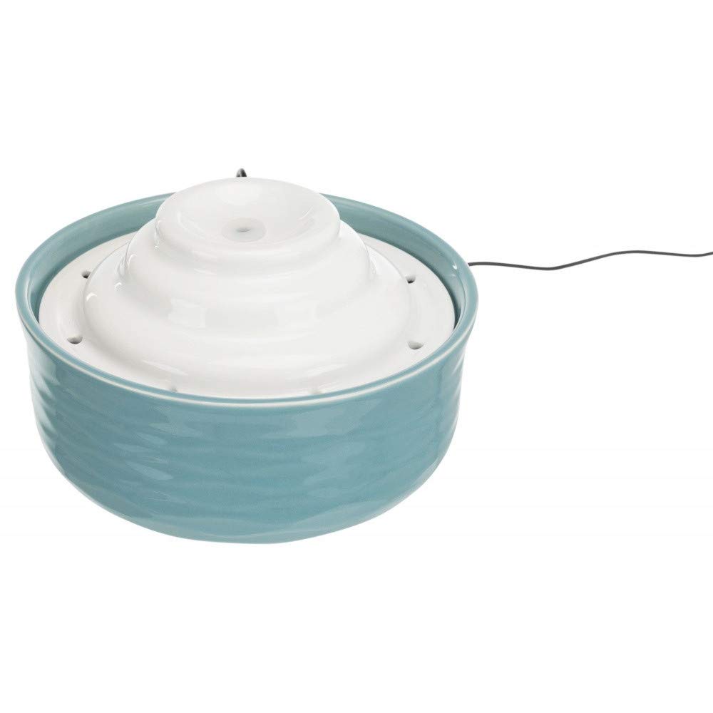 TRIXIE Fontanna do picia Vital Falls ceramiczna 1,5 l/Ø 22 x 13 cm, benzyna/biała, 2,29 kg