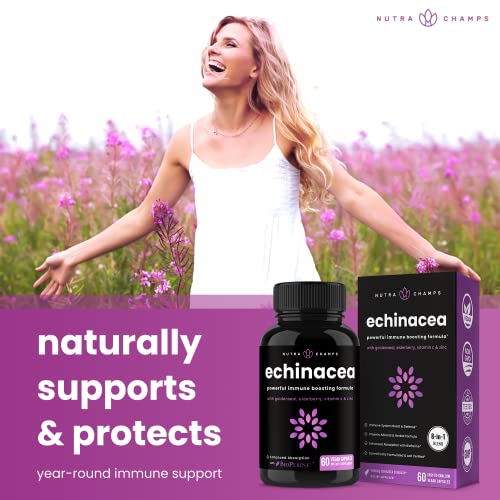 Nutrachamps 990395 Echinacea Capsules 1000Mg - 8-In-1 Immune Support Supplement thumb #4