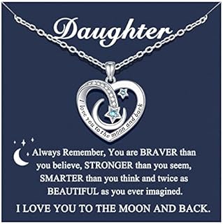 D Dongjiangjin Gift Gifts for Mother Daughter Granddaughter, I Love You to the Moon and Back Mum Daughter Granddaughter Necklace Jewellery Gifts for Birthday Christmas