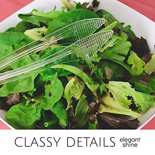 Plasticpro Disposable Plastic Serving Tongs Durable Heavy Duty Premium Serving Utensils Clear Pack Of 4 #TOP4