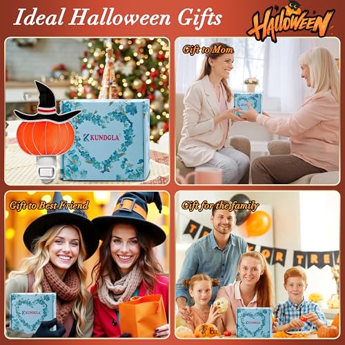 Image of Stained Glass Night Lights Plug into Wall Halloween Witch Hat 1-Pack 7W Plug in Night Light Dusk to Dawn 3000K Warm White Nightlight Switch-On /Off for Adult Kids Room Bathroom Hallway Kitchen
