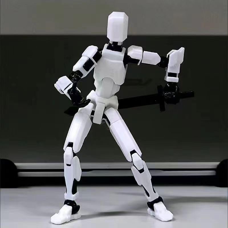 Image of Dumwick Titan 13 Action Figure,2026 New Lucky Robot 13 Action Figures,3D Printed Action Figure,Dummy Robot 13 Action Figures Desktop Decorations Game Gifts (White,1pc)