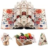 150 Pcs Wildflower Garden Floral Wax Paper Sheets for Food Deli, 9.8 x 8.3 inch Wild Flower Greaseproof Wrapping Paper for Sandwich Picnic Basket Liner Birthday Shower Party Supplies