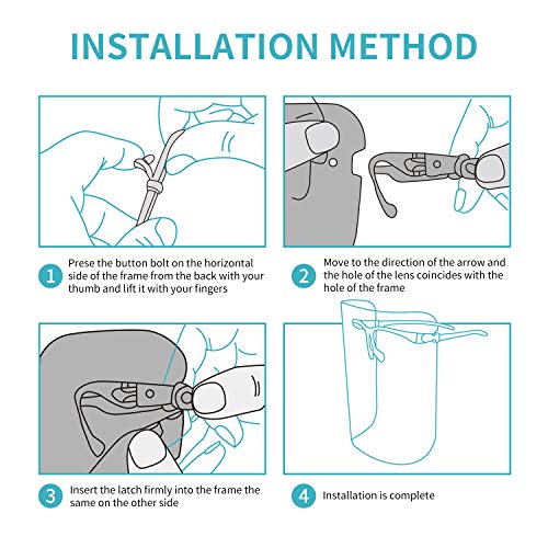 Evanth 10Pcs Glasses Face Shield Reusable Goggle Shields Replaceable Anti Fog Shields Transparent Face Shield For Women And Men (10, Transparent) #TOP7