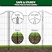 18 Panels No Dig Decorative Fence with Gate, 33 in(H) X 40.5 ft(L) Tall Garden Fence Animal Barrier, Rustproof Metal Wire Edging Border, Temporary Dog Fencing for Outdoor, Yard, Patio