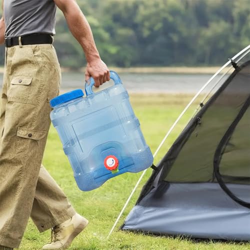 Contenedor de Agua para Camping 2.6 Galones con Grifo, Jarra Portátil Libre de BPA, Recipiente de Almacenamiento de Agua para Emergencias para Camping, Vehículo, Senderismo y Picnic miniatura 5