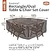 Classic Accessories Ravenna Water-Resistant 108 Inch Rectangular/Oval Patio Table & Chair Set Cover, Large, Taupe, Outdoor Table Cover