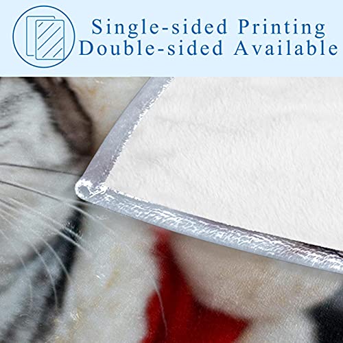 Couverture chaude chat de Noël plaid isolant idéal pique-nique et lit - 5