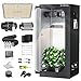 HG Power 100W Growzelt Komplettset 70x70x160cm, Growbox Set mit Dual-Mode LED Grow Lampe (UV+FR), 100mm Leiser Rohrventilator mit Fernbedienung, Aktivkohlefilter Belüftungssystem für Indoor Pflanzen