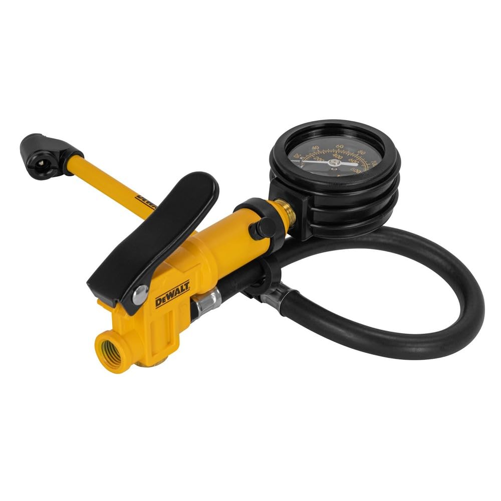 DEWALT 2-Inch Analog Dial Inflator w/ 12-Inch Hose & Dual Head Chuck (DXCM024-0405)