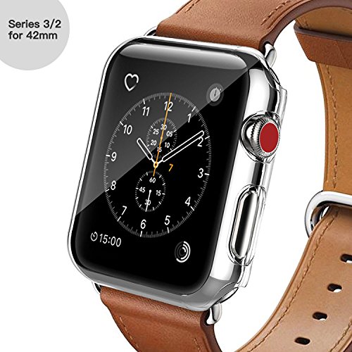Apple Watch Series 3 Case, Oittm [Crystal Clear] PC Hard Screen Protector All-Around Protective Ultra-Thin Cover for Apple Watch Series 3/2/Edition/Nike+ [Lifetime Replacements] (42MM)