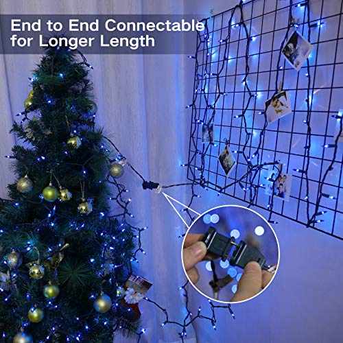 Image of BrizLabs Blue Christmas Lights, 69.6ft 300 Count Blue String Lights Connectable, 120V UL Certified Incandescent Xmas Lights Green Cord, Outdoor Mini String Lights for Indoor Party Garden Patio Decor