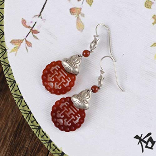 Boucles d'oreilles S925 légères anti-allergies style ethnique antique