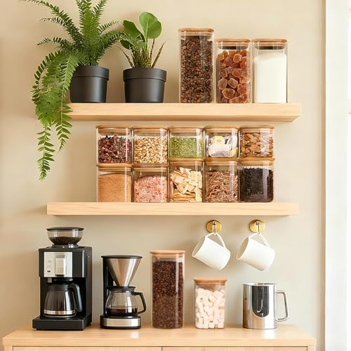 ComSaf Vorratsgläser mit Deckel Luftdicht 12 Stück Set 600ml/1L, Glasbehälter mit Deckel, Vorratsdosen Glas Vorratsglas,Aufbewahrungsgläser Aufbewahrung Küche für Müsli, Cerealien, Cornflakes 6