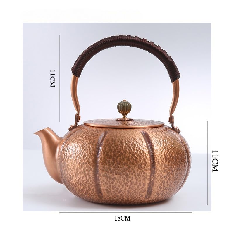 1800 ml wzór dyni ręcznie robiony czajniczek piec górny miedziany dzbanek do herbaty turecki dzbanek do herbaty czysty na płytę kuchenną miedziany czajnik do herbaty płyta kuchenna