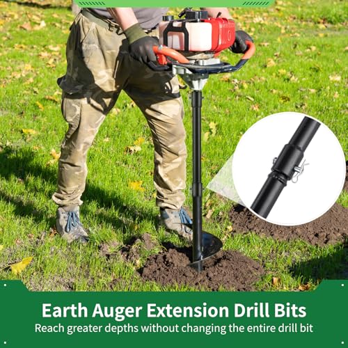 Image of 3 Auger Extension Bits 3 /4in Shaft, 7.7 /11.4 /19.3in Bars for Earth Drilling