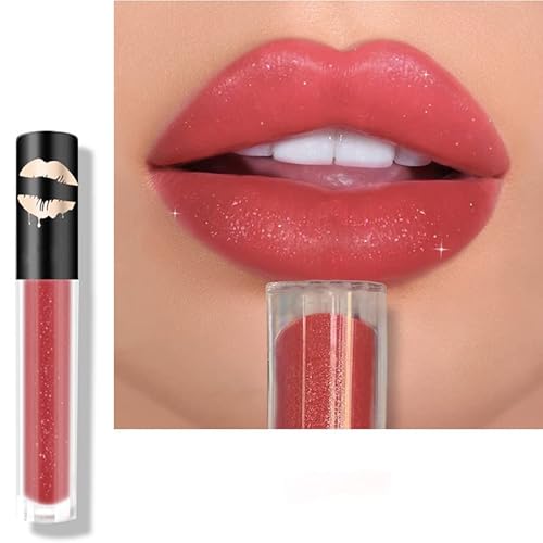 PICKX 12 Color Cream Texture Lippenstift Wasserfest. Lip Lust Creme Lipgloss. Flüssiger Lippenstift. Wasserfester Lipgloss. Langanhaltender Lipgloss. Glatte glänzende Lippe (08#) Cover