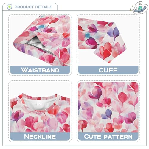 JUNZAN Watercolor Red Flowers Little Girls Hooded Sweatshirt Crewneck Hoodie for Boys Athletic 4T3