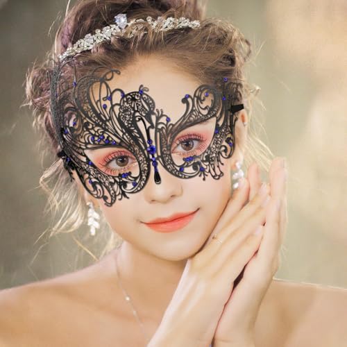 Image of Coddsmz Couples Masquerade Mardi Gras Christmas Venetian Cosplay Costume Halloween Party Mask Set