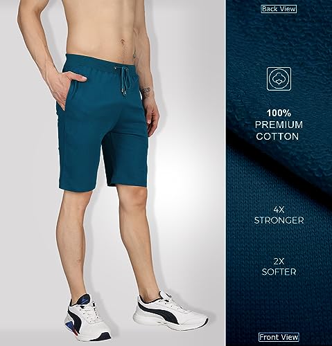 Image of Sleepynuts Regular Fit Terry Cotton Plain Shorts for Men