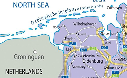 Cartina politica della Germania, in carta