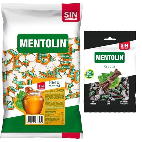Mentolín caramelos duros miel mentol s/a bolsa 1kg y de regalo regaliz s/a bolsa 100g