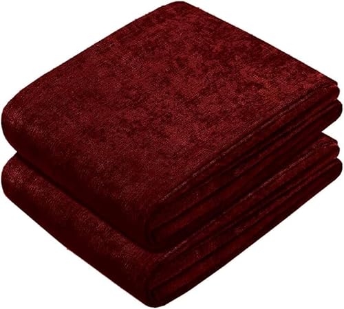 Mamu Thread Collection Blackout Double-Sided Chenille Grommet Curtains Panels & Drapes For Doors & Windows Thermal Insulated (Burgundy, 90 Wide By 72 Long- 1 Panel) #TOP1
