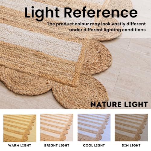 Tapete HOMEMONDE de yute natural 5'x8' hecho a mano miniatura 5