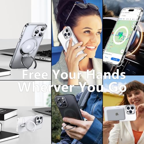 Soporte anillo iPhone 15 Plus funda delgada compatible con MagSafe 7