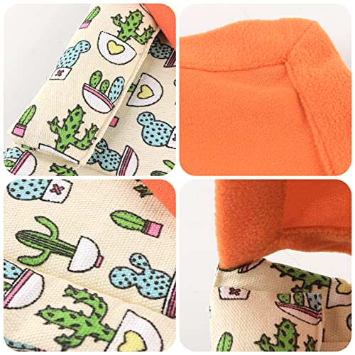 Image of Bearded Dragon Bed with Pillow Lizard Sleeping Bag Blanket Soft Warm Hideout Terrariums Accessories for Reptile Lizard Bearded Dragon (Orange)