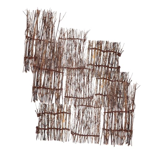 BUTIFULSIC 9pcs Natural Bamboo Fence Mats for Micro Landscape Decoration Handcrafted Bamboo Fencing for Bonsai Display and Plating for Japanese Cuisine and Garden Decor