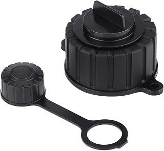 Gas Can Parts Kit Durable Spout Screw Cap Stopper Cap Rear Vent Gasket Tether Replacement for Fuel Cans Industrial Garden Car ATV Refuel Black Plastic Set of 3 (A)