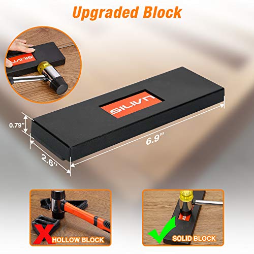 SILIVN Laminate Wood Flooring Installation Kit with 40 Spacers,Tapping Block, Heavy Duty Pull Bar and Reinforced Double-Faced Handle Mallet, 2 Waterproof Protective Foam Knee Pads