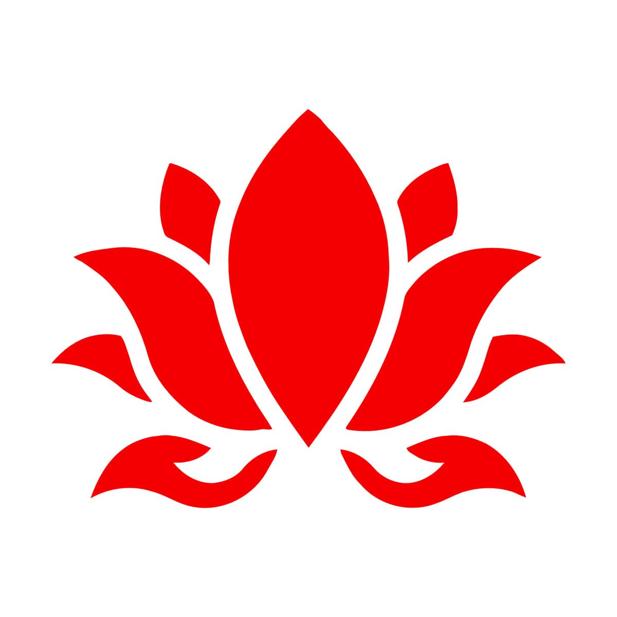 Wall Vinyl Sticker Decor Lotus Flower Buddhism Hinduism Yoga 54x69.8cm Removable Without Leaving Glue Large red