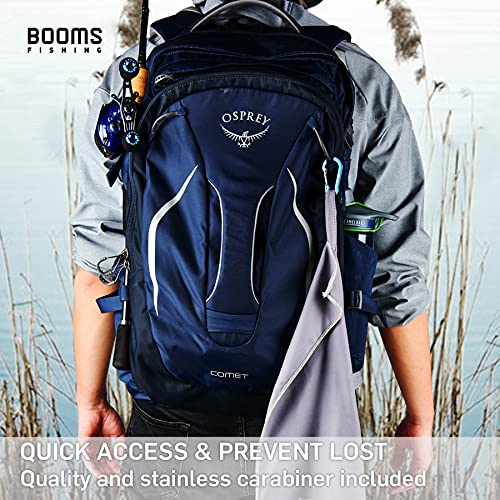 Booms Fishing B0T Microfiber Fishing Towel With Clip, Quick Dry Towel, 3 Pack Gray #TOP4