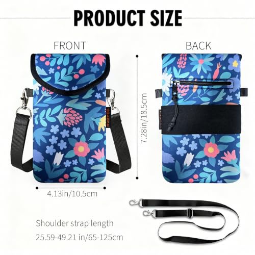 Image of Neoprene Phone Sleeve Pouch Case Bag for Men Women w /Crossbody Strap /Neck Lanyard for iPhone 17 /16 /15 /14 Pro Max, Samsung S25,Pixel 10